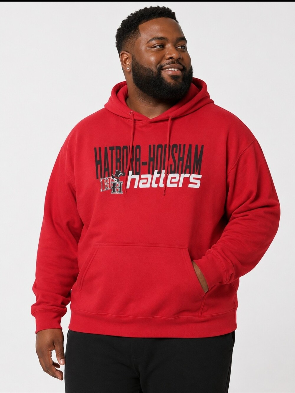 Hatrop-Horsham Hatters Red Pullover Hoodie XXL Athletic Fleece Sweatshirt